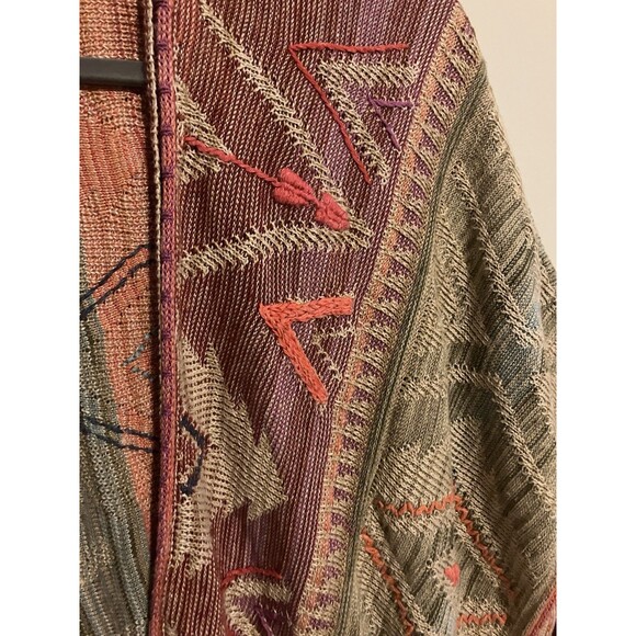 Polo Ralph Lauren Southwest Silk Linen Knit Wrap Poncho Wrap Sweater Small $598 - Picture 4 of 8